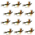 Barbless Chartreuse Humpy Hair Wing Dry Fly - 1 Dozen Flies Size 14
