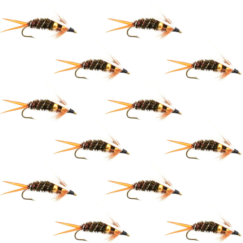 Double Bead Prince Nymph Fly Fishing Flies - 12 Flies Hook Size 14