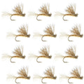 Barbless Tan X Caddis Emerging Caddis Adult Fly - 12 Flies Size 18