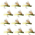Barbless Olive X Caddis Emerging Caddis Adult Fly - 12 Flies Size 14