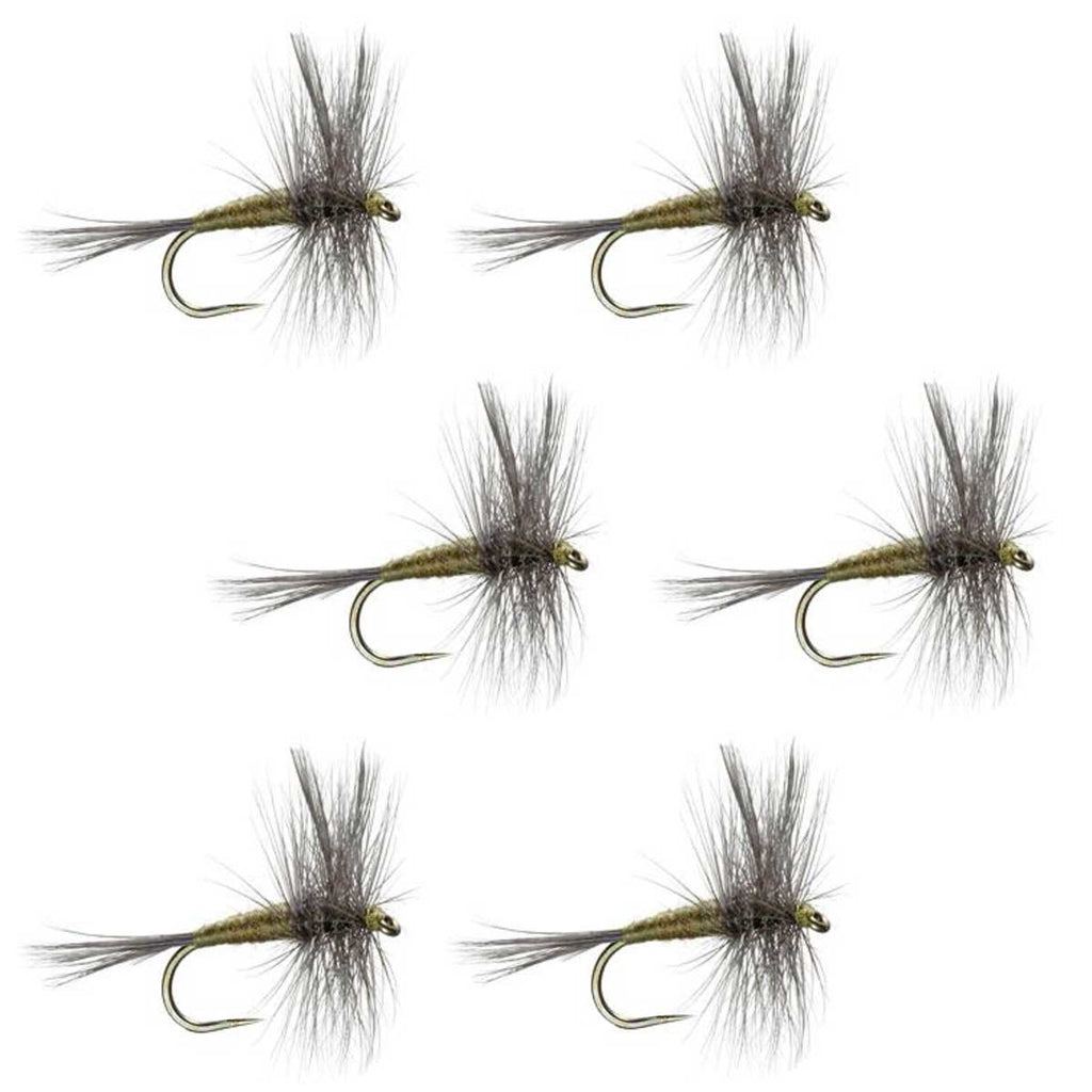 Barbless Blue Winged Olive BWO Trout Dry Fly - 6 Flies Size 14