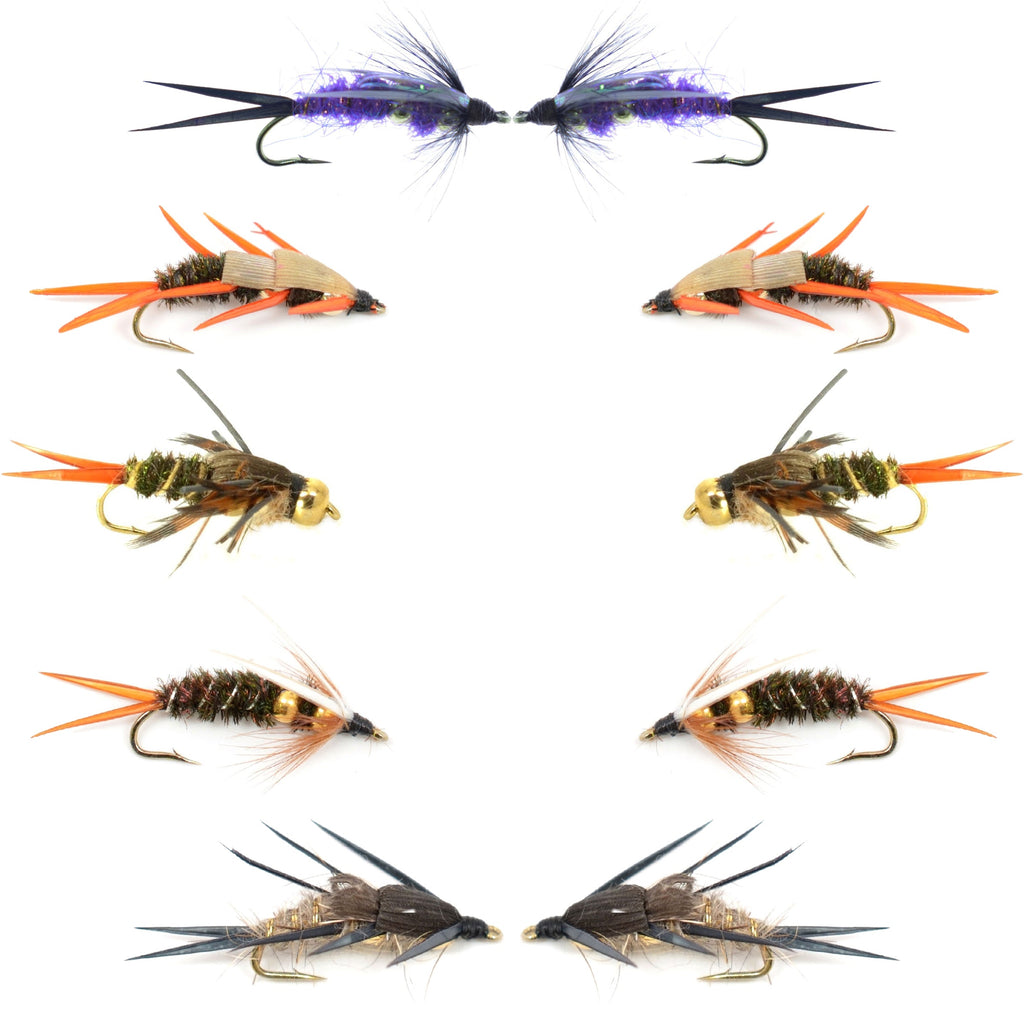 Basics Collection - Double Bead Nymph Assortment - 10 Wet Flies - Size 12