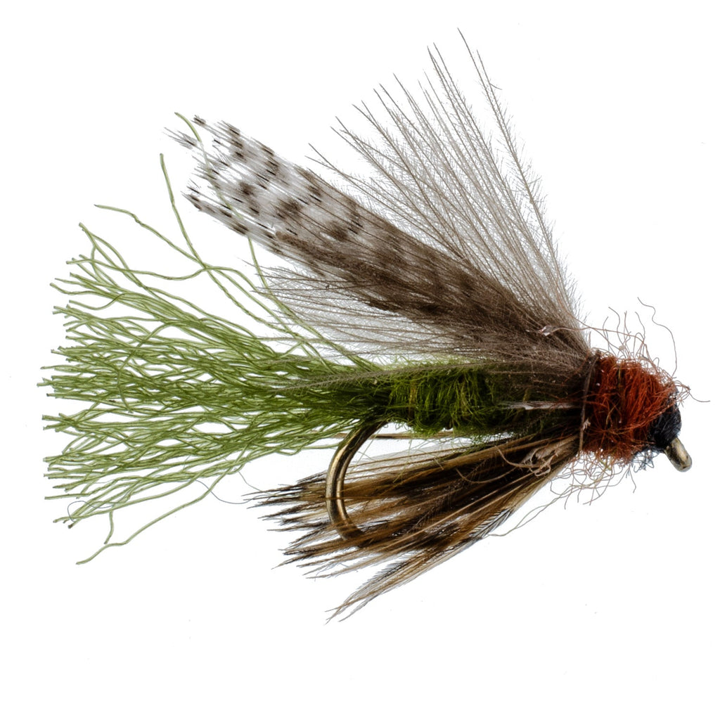 Olive CDC Caddis Emerger 12 Flies Hook Size 14