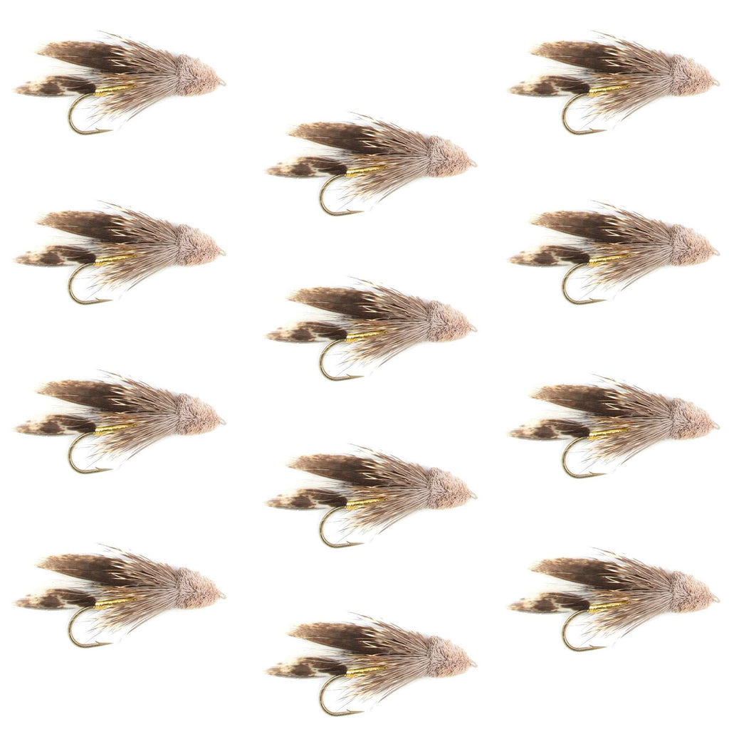Muddler Minnow Streamer Fishing Fly - 12 Flies Hook Size 12