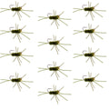 Pat's Rubber Legs Tungsten Jig Dark Olive Euro Nymph 12 Flies Size 10