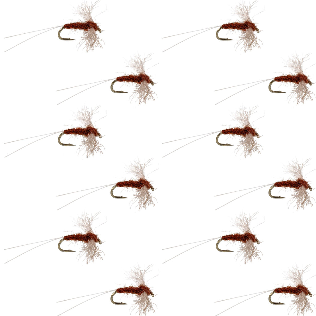 Poly Wing Rusty Spinner Mayfly 12 Flies Hook Size 16