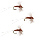 3 Pack Poly Wing Rusty Spinner Mayfly Flies Hook Size 20