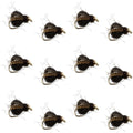 Bead Head LaFontaine Black Deep Sparkle Caddis Pupa - 12 Flies Size 16