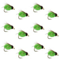Bead Head LaFontaine Green Deep Sparkle Caddis Pupa - 12 Flies Size 18