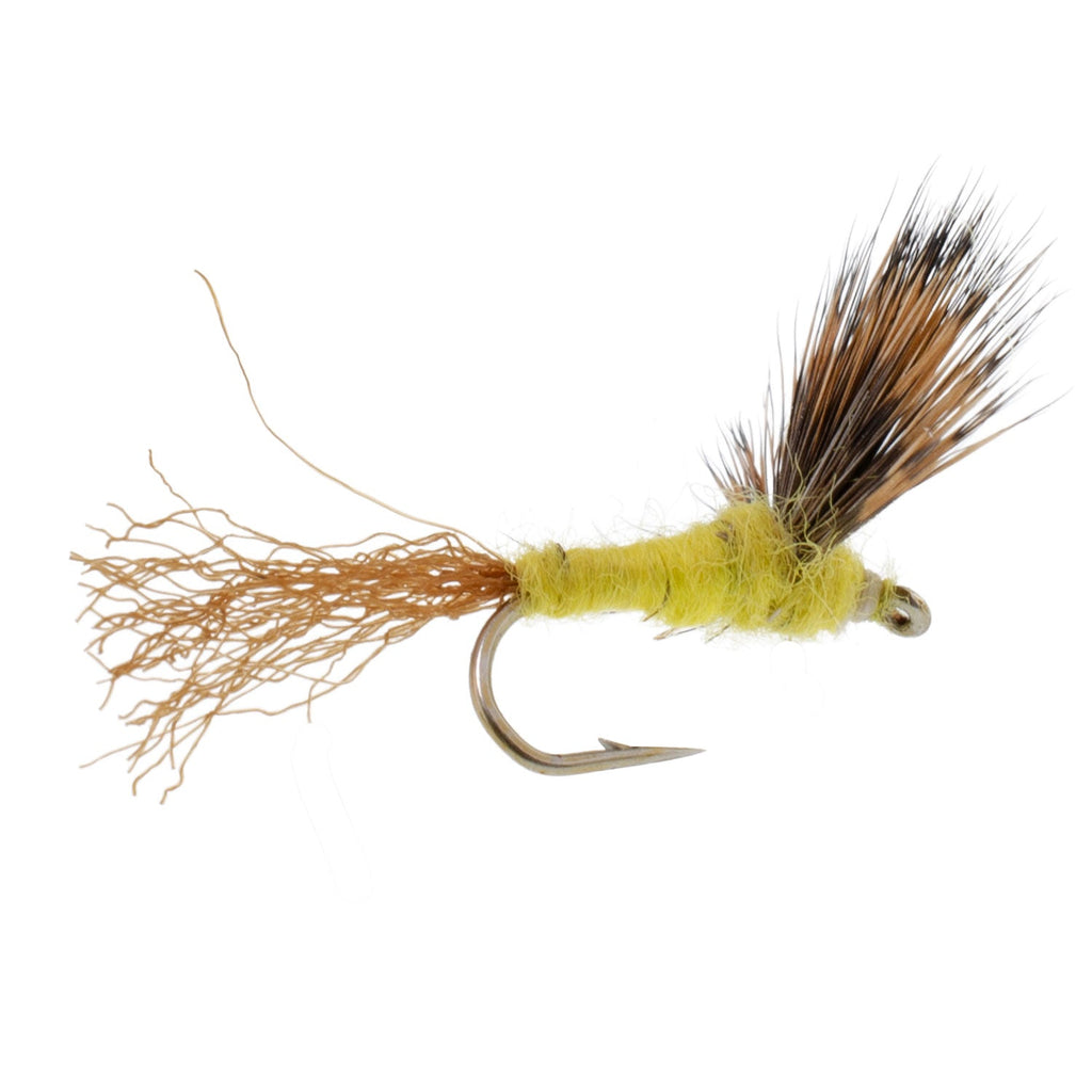 3 Pack Sparkle Dun Pale Morning Dun PMD Yellow Body Mayfly Hook Size 14