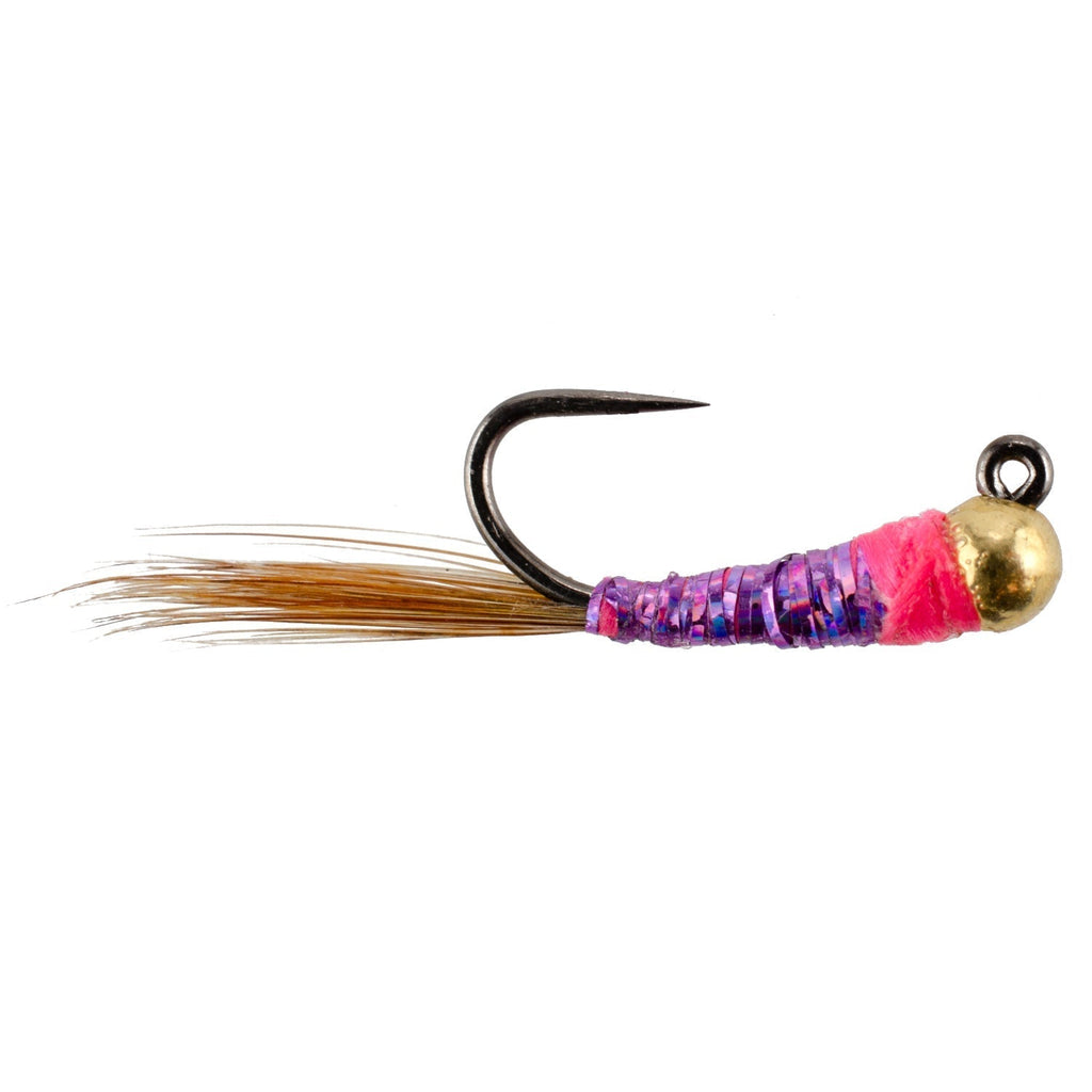 3 Pack Tungsten Hot Spot Purple Perdigon Tactical Euro Nymph Fly - Size 16