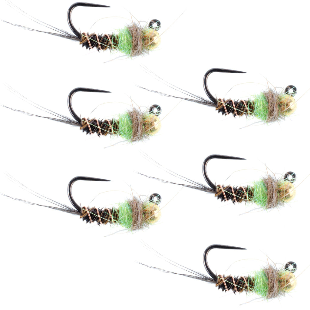 Tungsten Soft Hackle Pheasant Tail Tactical Euro Jig - 12 Flies Size 14