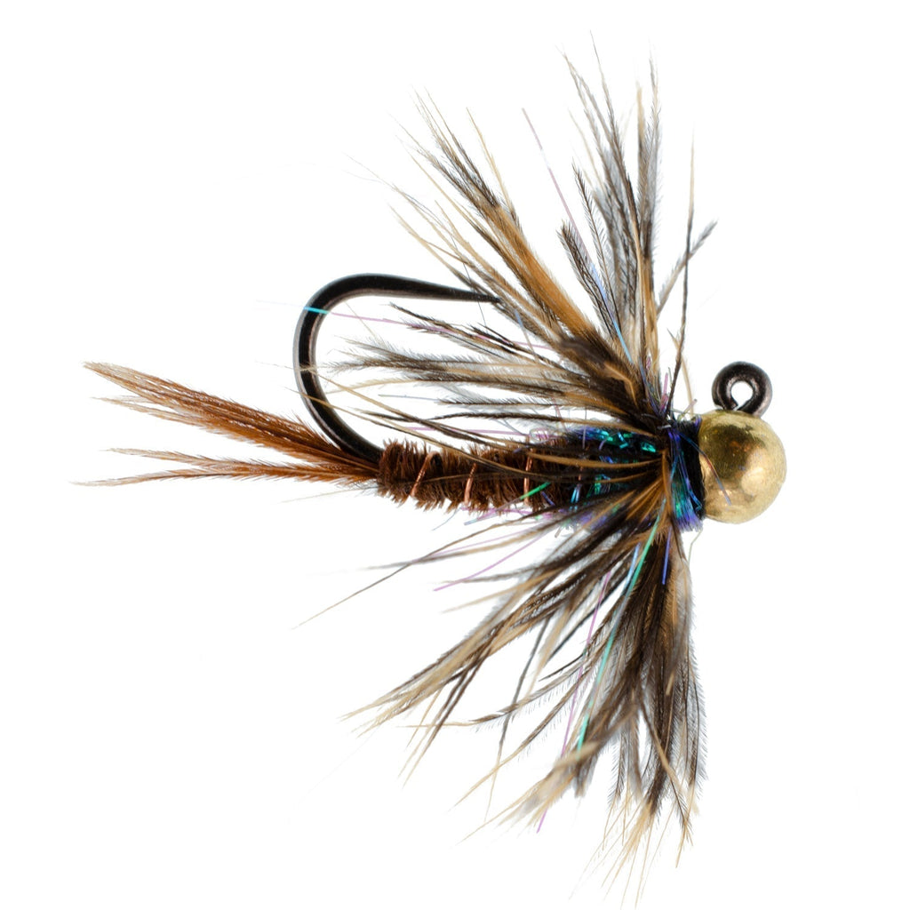 3 Pack Tungsten Soft Hackle Pheasant Tail Tactical Euro Jig - Hook Size 16