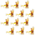 Yellow Humpy Classic Hair Wing Dry Fly - 12 Flies Size 12