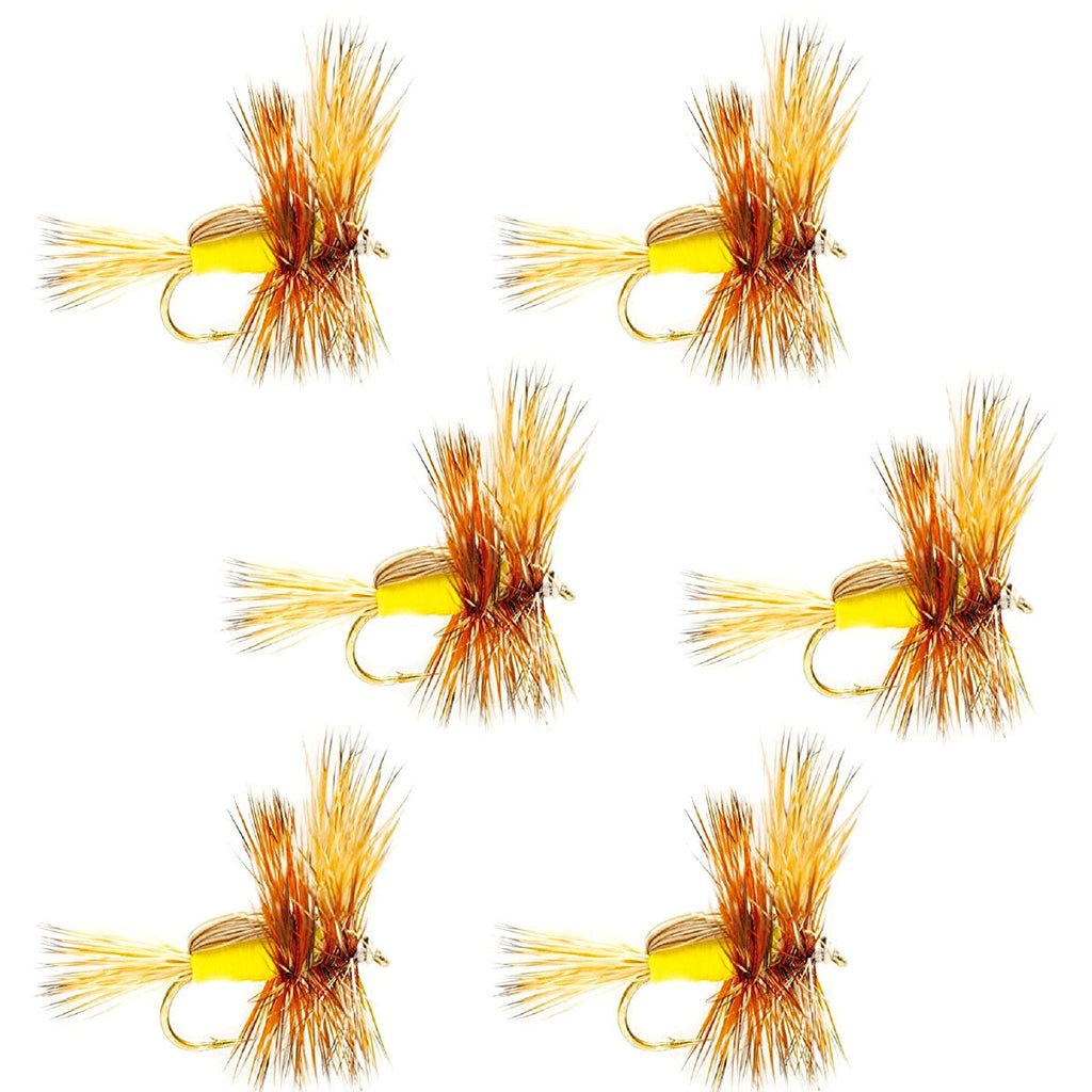Yellow Humpy Classic Dry Fly - 6 Flies Size 10