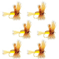 Yellow Humpy Classic Hair Wing Dry Fly - 6 Flies Size 14