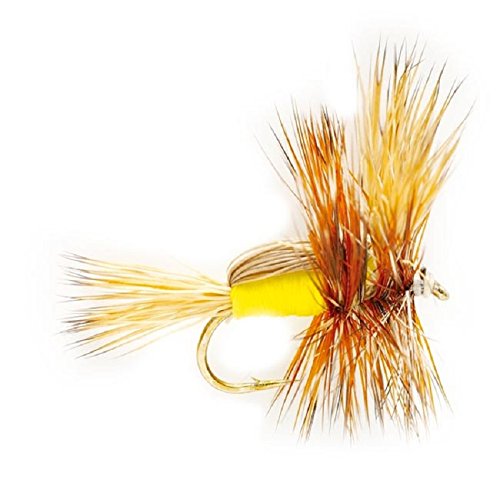 3 Pack Yellow Humpy Classic Hair Wing Dry Fly - Size 12
