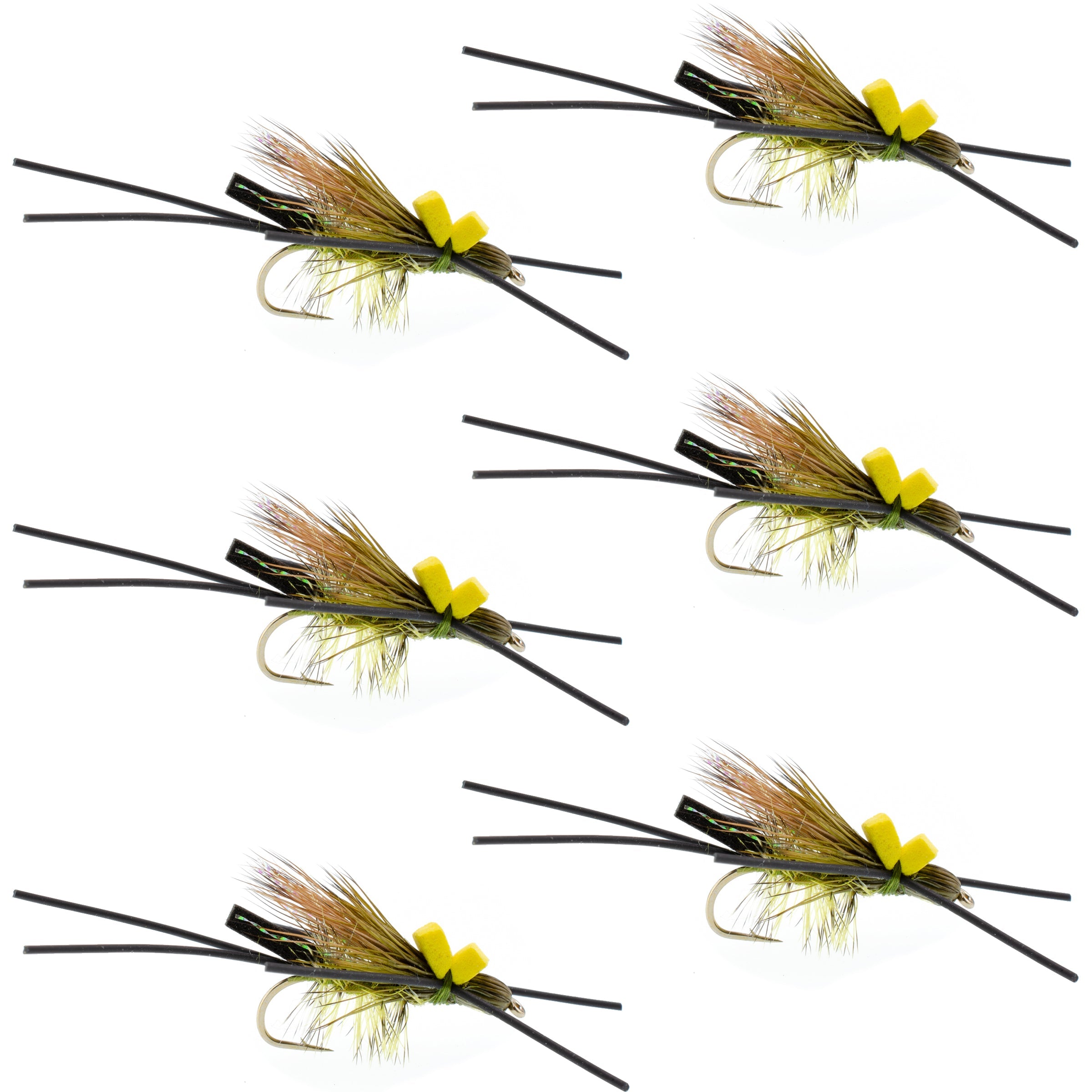 Long Tail Skwala Stone - Squalla Stonefly Dry Fly - 6 Flies Hook Size 10