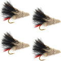 Black Marabou Muddler Minnow Streamer Fly - 4 Flies Size 8